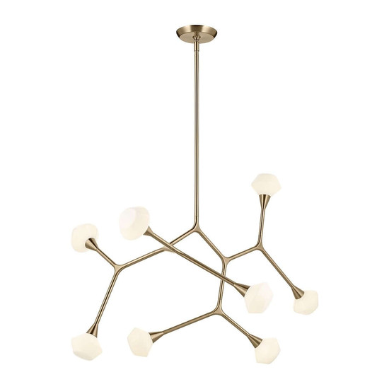 Elstead Cassius LED Pendelleuchte 8-flammig G9 Champagnerbronze Stahl Opalglas 133cm
