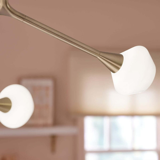 Elstead Cassius LED Pendelleuchte 8-flammig G9 Champagnerbronze Stahl Opalglas 133cm