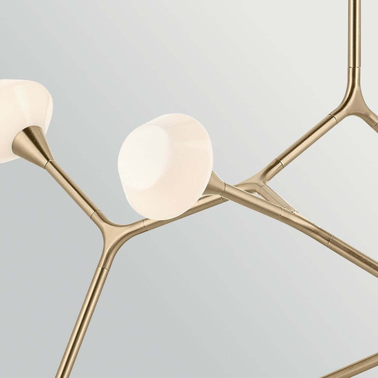 Elstead Cassius LED Pendelleuchte 8-flammig G9 Champagnerbronze Stahl Opalglas 133cm