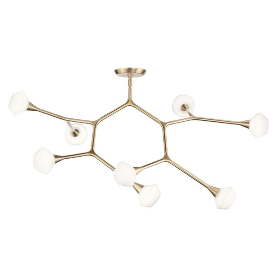 Elstead Cassius LED Pendelleuchte 8-flammig G9 Champagnerbronze Stahl Opalglas 133cm