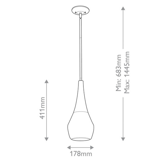 Elstead Deela Pendelleuchte E27  Schwarz Opalglas