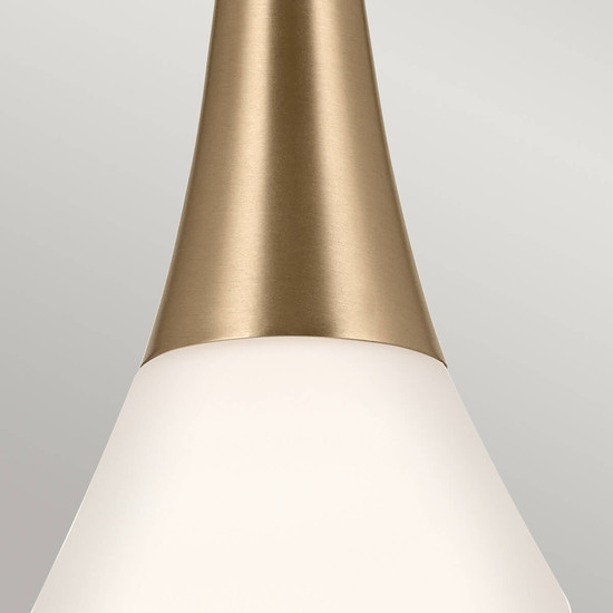 Elstead Deela Pendelleuchte E27  Champagnerbronze Opalglas