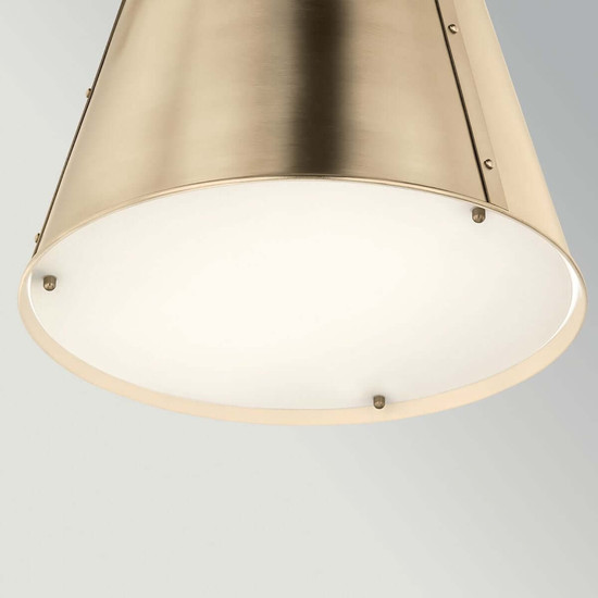 Elstead Etcher Pendelleuchte 2-flammig E27 Champagnerbronze Stahl Satinglas Ø46cm