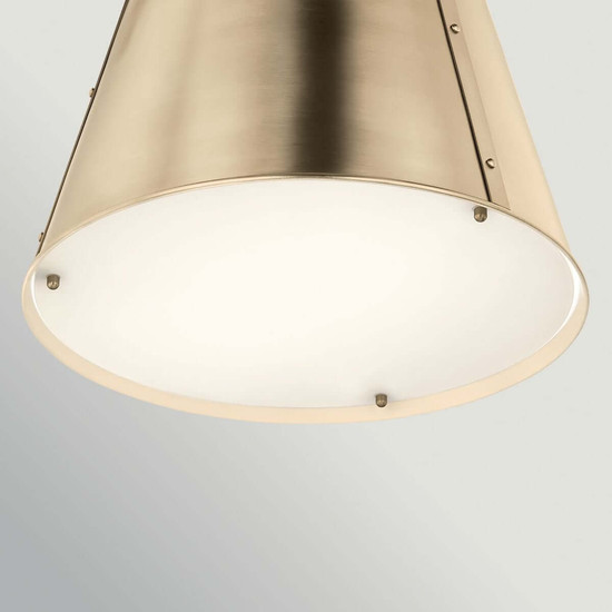 Elstead Etcher Pendelleuchte E27 Champagnerbronze Stahl Satinglas Ø33cm