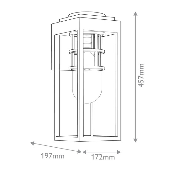 Elstead Hone Außenwandleuchte E27 Strukturiertes Schwarz Glas klar IP44 Anti-Meerwasser