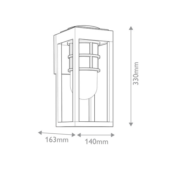 Elstead Hone S Außenwandleuchte E27 Strukturiertes Schwarz Glas klar IP44 Anti-Meerwasser