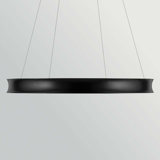 Elstead Larousse LED Pendelleuchte dimmbar warmweiss 110W Schwarz-Messing Stahl Ø100cm