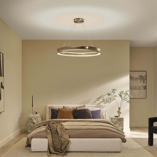 Elstead Larousse LED Pendelleuchte dimmbar warmweiss 110W Champagnerbronze Stahl Ø100cm