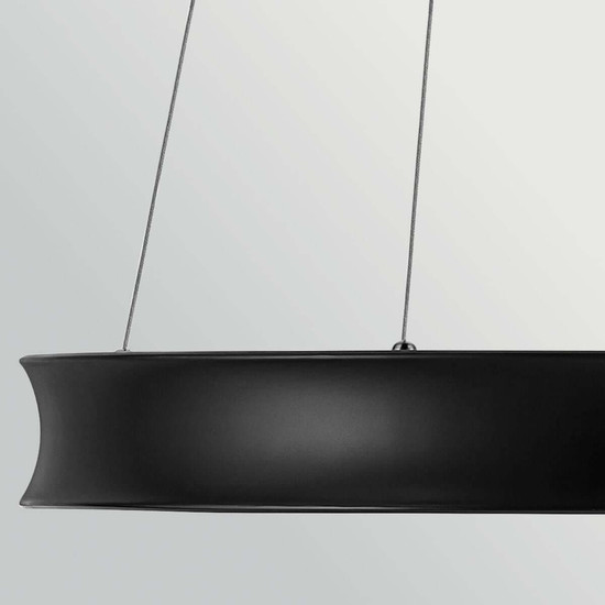 Elstead Larousse LED Pendelleuchte dimmbar warmweiss 74W Schwarz-Messing Stahl Ø75cm