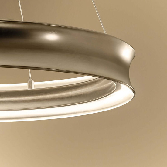 Elstead Larousse LED Pendelleuchte dimmbar warmweiss 74W Champagnerbronze Stahl Ø75cm