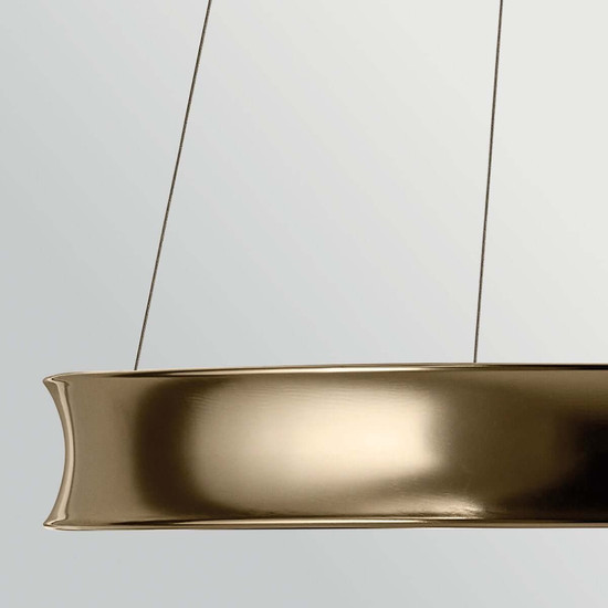 Elstead Larousse LED Pendelleuchte dimmbar warmweiss 74W Champagnerbronze Stahl Ø75cm
