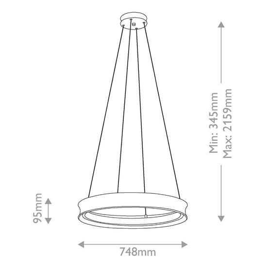 Elstead Larousse LED Pendelleuchte dimmbar warmweiss 74W Champagnerbronze Stahl Ø75cm