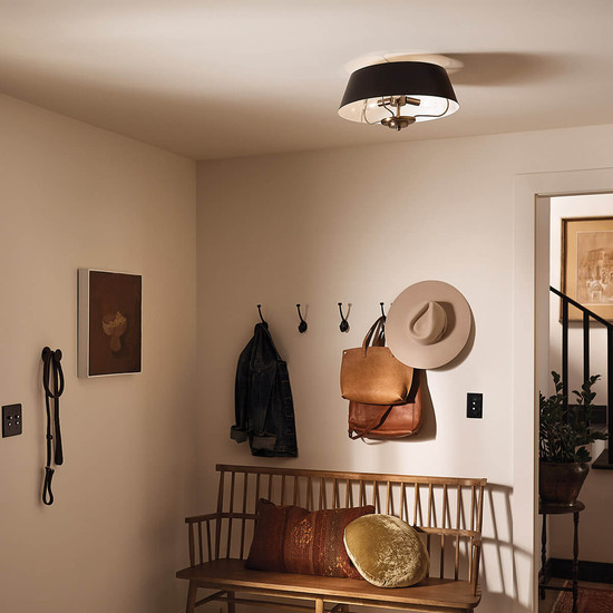 Elstead Luella Pendelleuchte E14 3-fach Schwarz und Messing