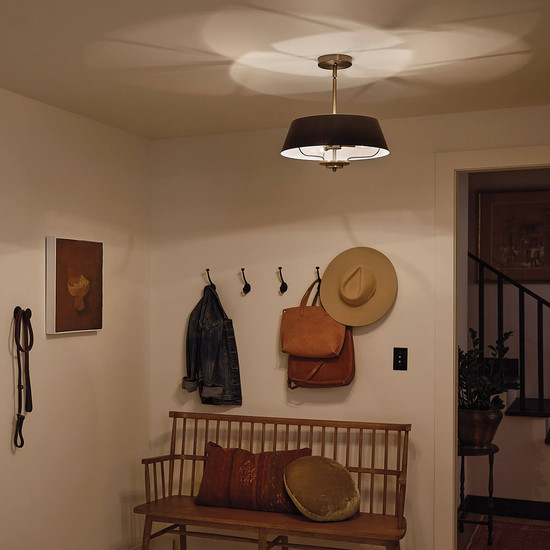 Elstead Luella Pendelleuchte E14 3-fach Schwarz und Messing