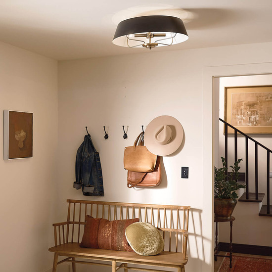 Elstead Luella Pendelleuchte E14 4-fach Schwarz und Messing