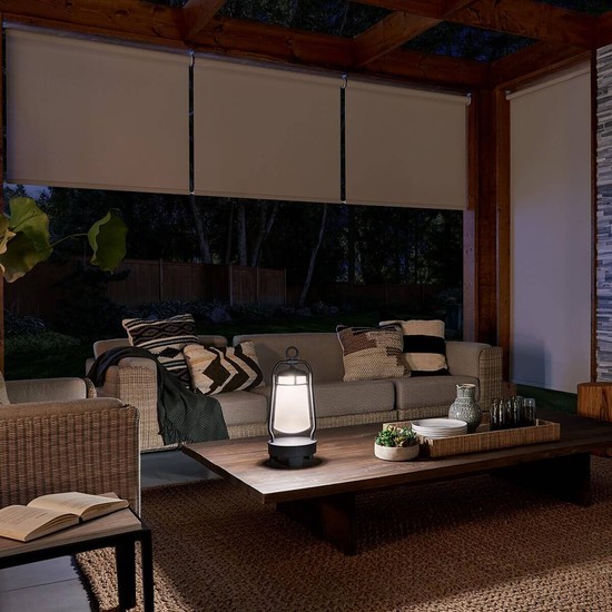 Elstead Lyndon LED Außen-Stehleuchte 48cm Bluetooth Lautsprecher UK Strukturiertes Schwarz IP44