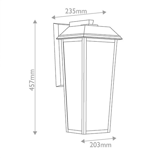 Elstead Mathus Außenwandleuchte E27 IP44 Schwarz Alu Facettenglas 46cm