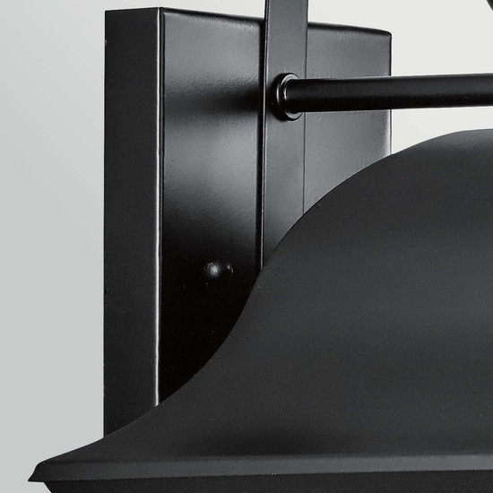 Elstead Mount Vernon Außenwandleuchte E27 IP44 Schwarz Alu Blasenglas 50cm