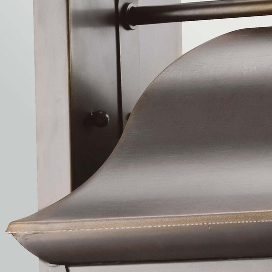 Elstead Mount Vernon Außenwandleuchte E27 IP44 Altbronze Alu Blasenglas 50cm