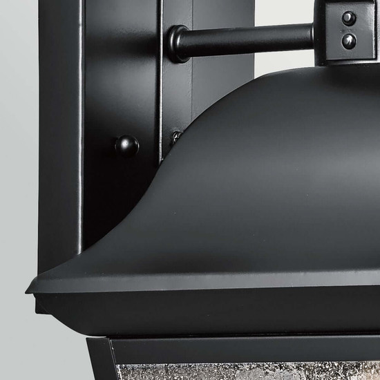 Elstead Mount Vernon Außenwandleuchte E27 IP44 Schwarz Alu Blasenglas 43cm