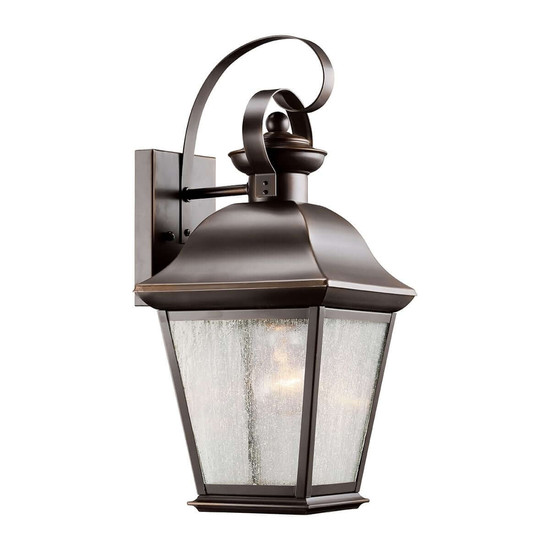 Elstead Mount Vernon Außenwandleuchte E27 IP44 Altbronze Alu Blasenglas 43cm