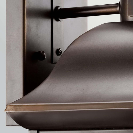 Elstead Mount Vernon Außenwandleuchte E27 IP44 Altbronze Alu Blasenglas 43cm