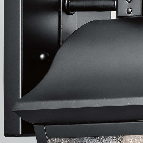 Elstead Mount Vernon Außenwandleuchte E27 IP44 Schwarz Alu Blasenglas 32cm