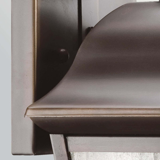 Elstead Mount Vernon Außenwandleuchte E27 IP44 Altbronze Alu Blasenglas 32cm