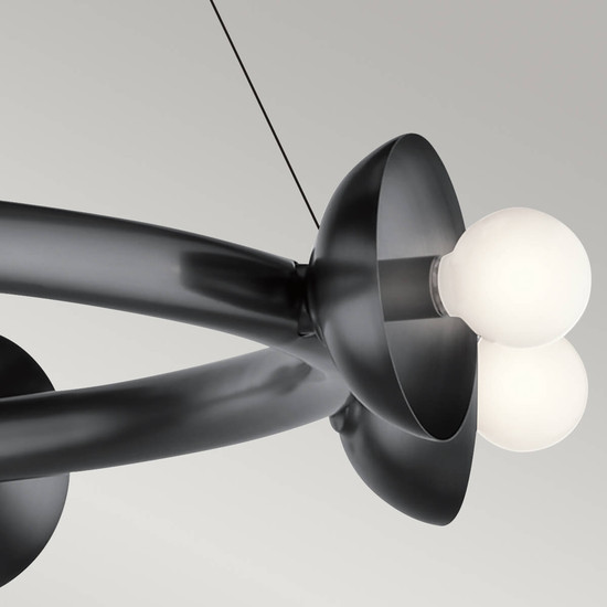 Elstead Palta Pendelleuchte E14 9-fach Satinschwarz Schwarz