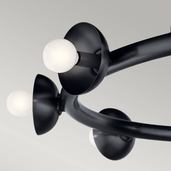 Elstead Palta Pendelleuchte E14 9-fach Satinschwarz Schwarz