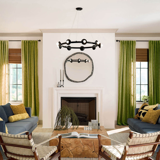 Elstead Palta Pendelleuchte E14 9-fach Satinschwarz Schwarz