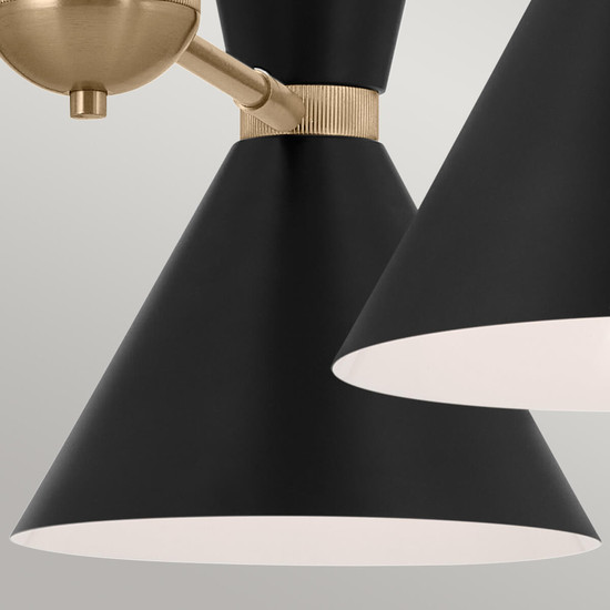 Elstead Phix Kronleuchter E27 6-fach Schwarz und Champagnerbronze Schwarz