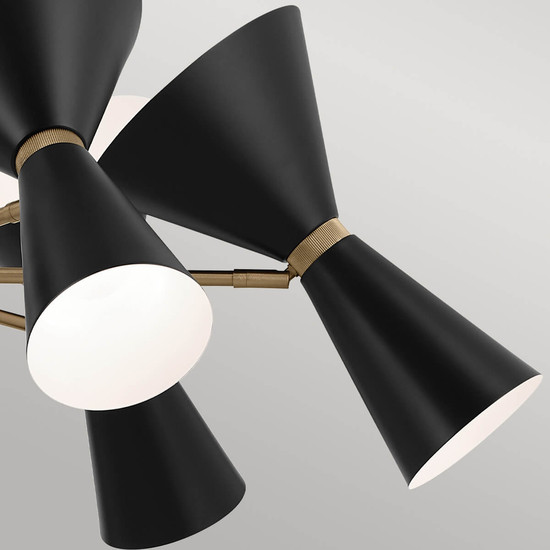 Elstead Phix Kronleuchter E27 12-fach Schwarz und Champagnerbronze Schwarz