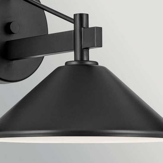Elstead Ripley Außenwandleuchte E27 IP44 Schwarz Alu 24cm