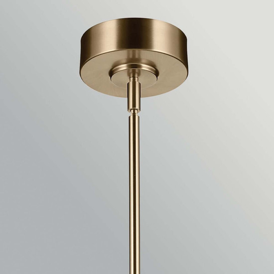 Elstead Riven LED Pendelleuchte dimmbar warmweiss 15W Champagnerbronze Stahl Riffelglas Ø13cm