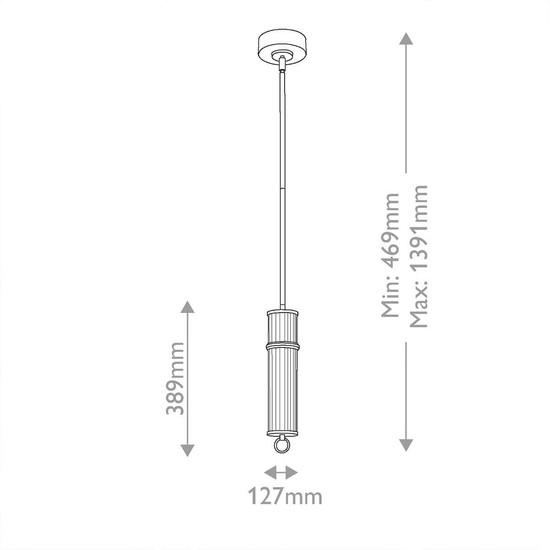 Elstead Riven LED Pendelleuchte dimmbar warmweiss 15W Champagnerbronze Stahl Riffelglas Ø13cm