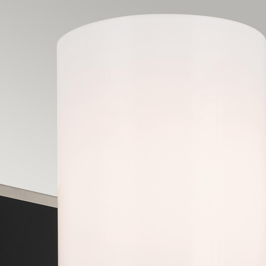 Elstead Solia Wandleuchte G9 Gebürstetes Nickel und schwarz Opal weiß IP44