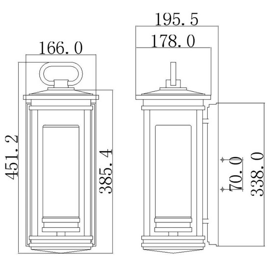 Elstead South Hope Außen-Wandleuchte E27 45cm Rubinierte Bronze IP44