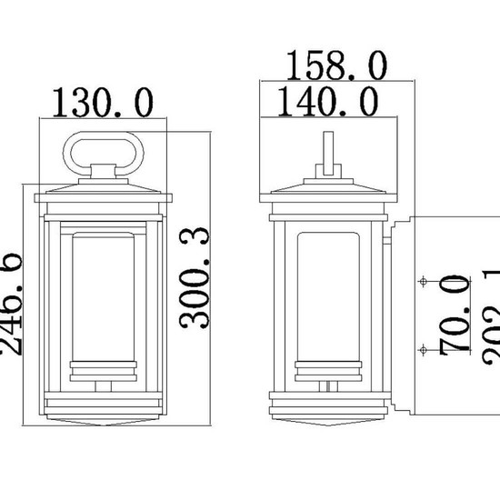Elstead South Hope Außen-Wandleuchte E14 30cm Rubinierte Bronze IP44