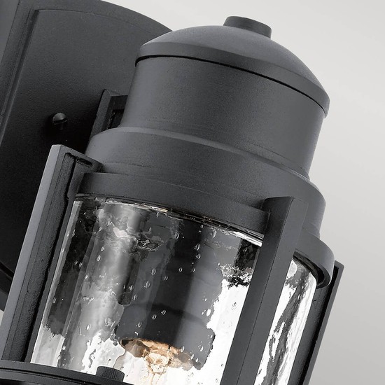 Elstead Suri Außen-Wandleuchte E27 39cm Strukturiertes Schwarz IP44 Anti-Meerwasser