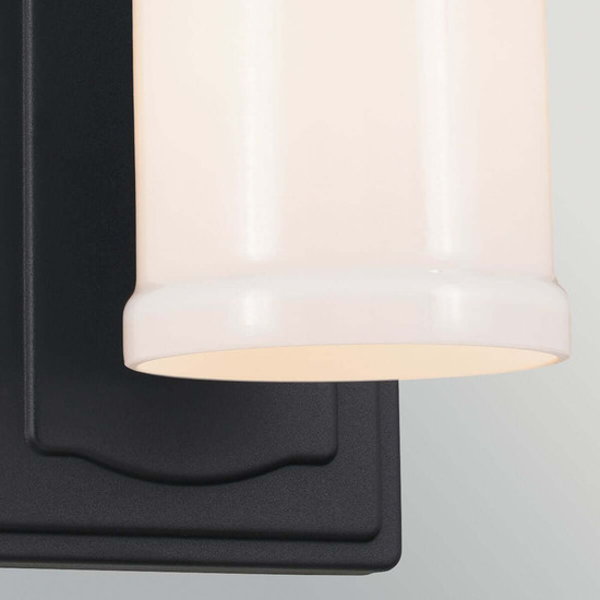 Elstead Vetivene LED Bad-Wandleuchte G9 IP44 Schwarz Stahl Opalglas 31cm