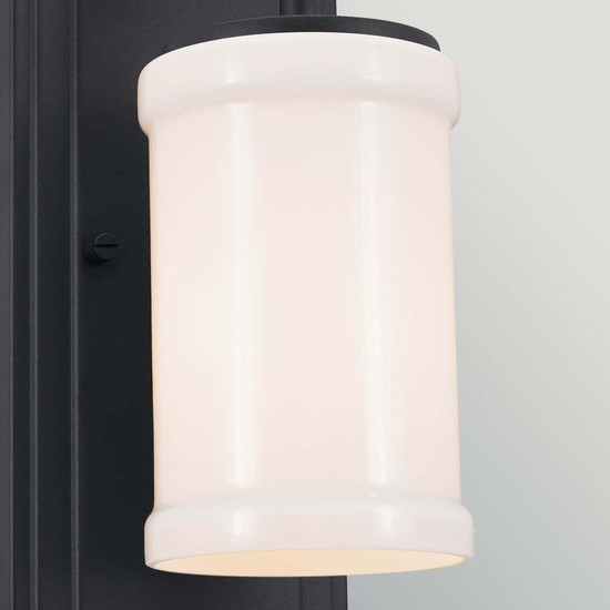 Elstead Vetivene LED Bad-Wandleuchte G9 IP44 Schwarz Stahl Opalglas 31cm