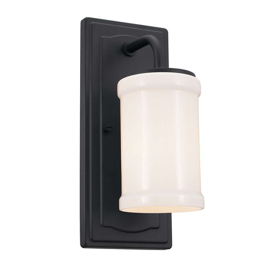 Elstead Vetivene LED Bad-Wandleuchte G9 IP44 Schwarz Stahl Opalglas 31cm