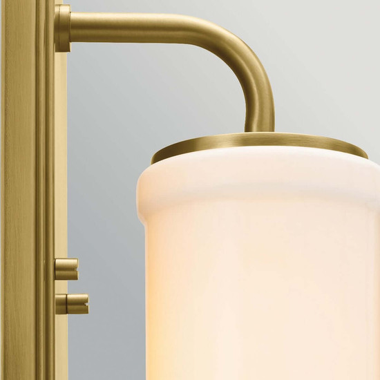 Elstead Vetivene LED Bad-Wandleuchte G9 IP44 Naturmessing Stahl Opalglas 31cm