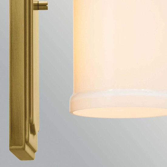 Elstead Vetivene LED Bad-Wandleuchte G9 IP44 Naturmessing Stahl Opalglas 31cm