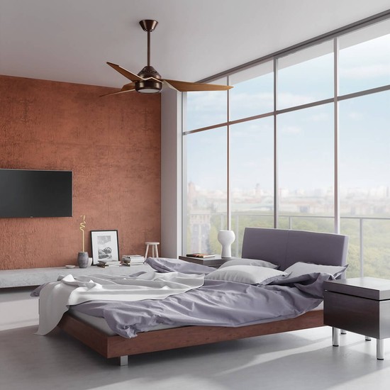 Elstead Jade leiser Deckenventilator mit LED Licht Ø152cm + Fernbedienung Walnuss