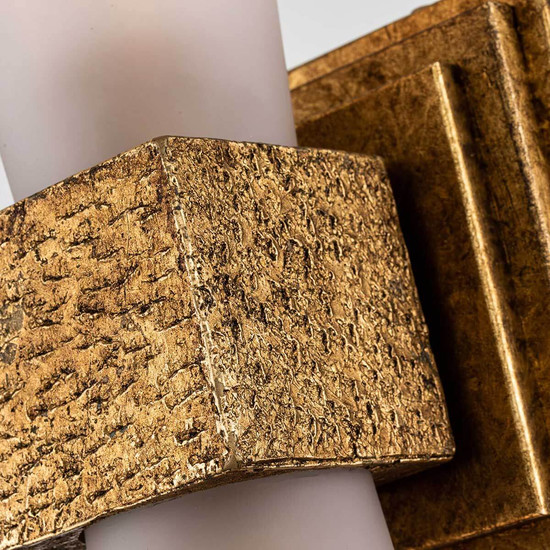 Elstead Kristy Wandleuchte G9 2-fach Gebeiztes Gold Opal IP44