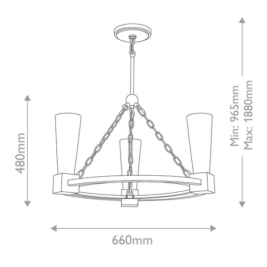 Elstead Kristy Kronleuchter E27 3-fach Gebeiztes Gold Opal