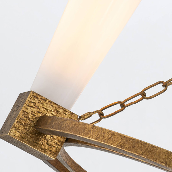 Elstead Kristy Kronleuchter E27 4-fach Gebeiztes Gold Opal