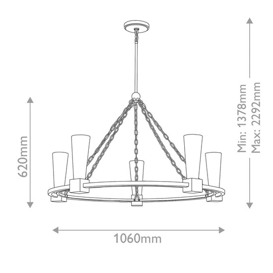 Elstead Kristy Kronleuchter E27 5-fach Gebeiztes Gold Opal